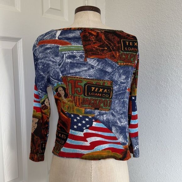 Texas Jackpot y2k graphic crop tee 3/4 sleeve - Picture 10 of 11